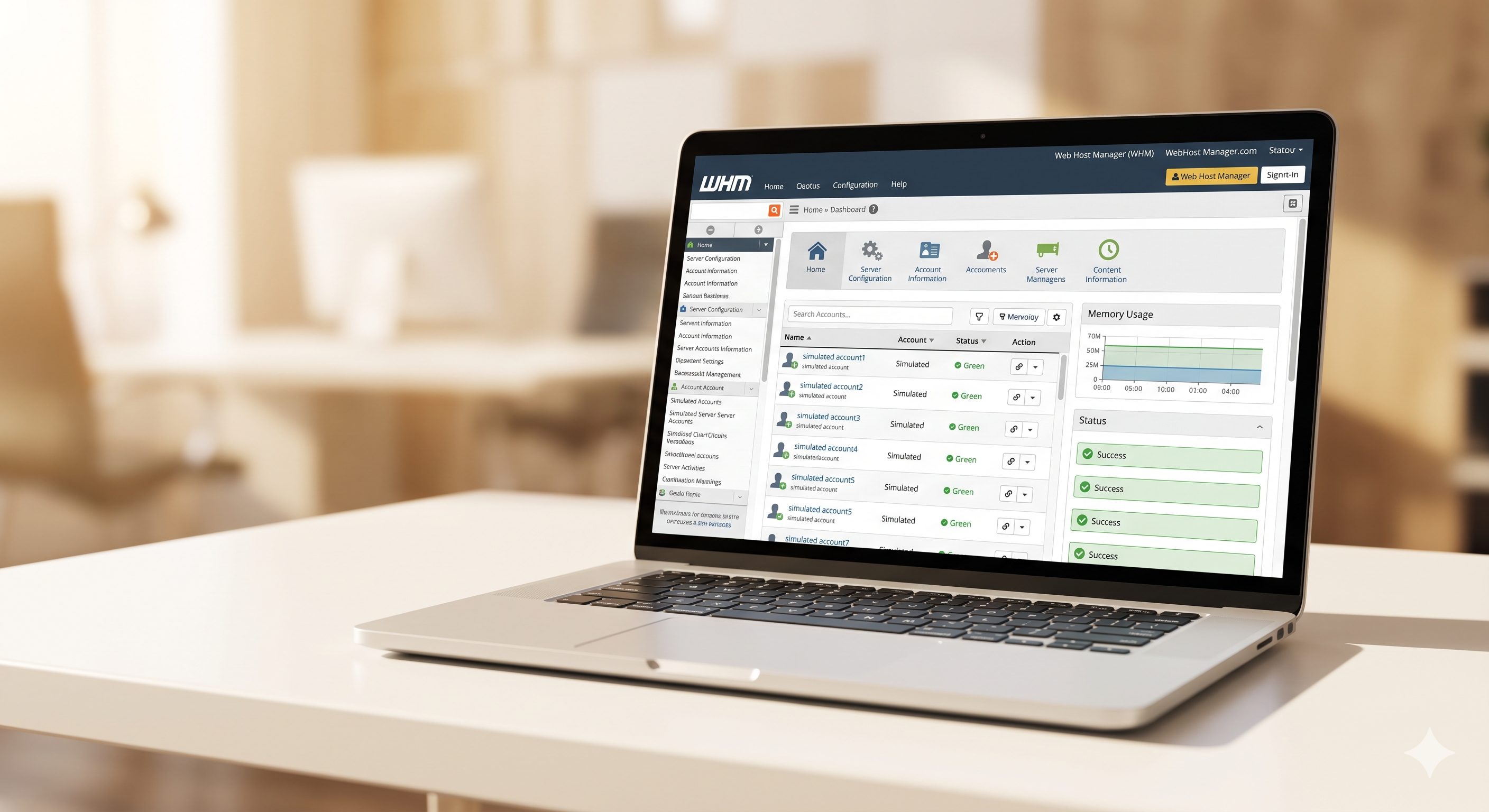 WHM Reseller Dashboard